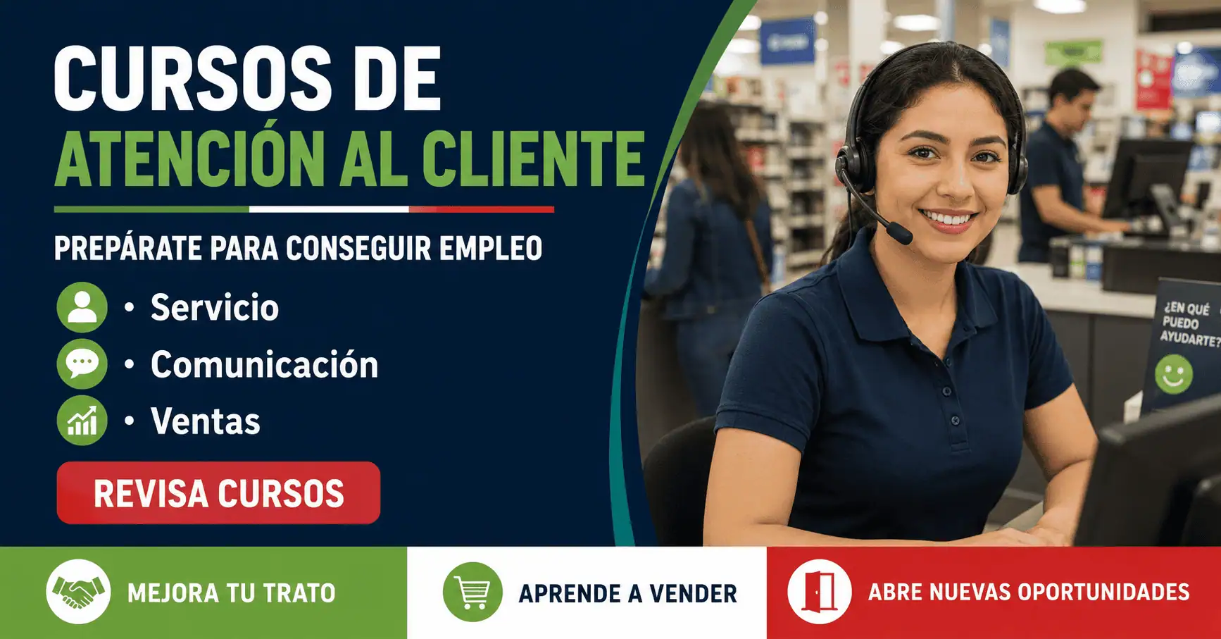 Cursos de atención al cliente para conseguir empleo en México