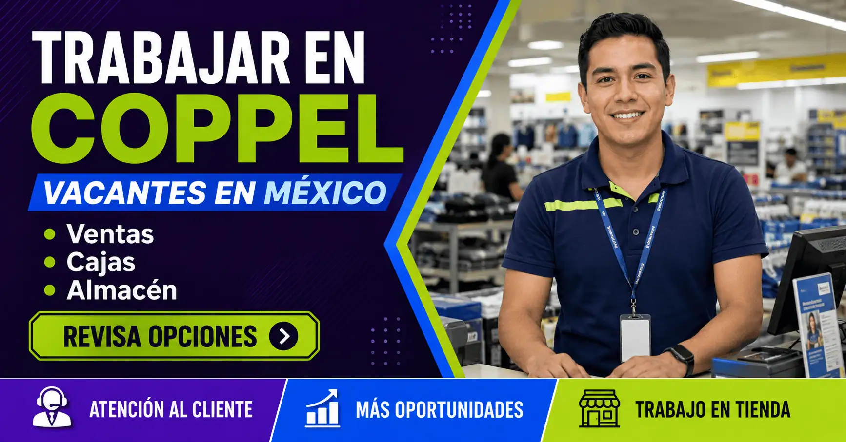 Trabajar en Coppel México: tiendas, cajas, ventas y almacén
