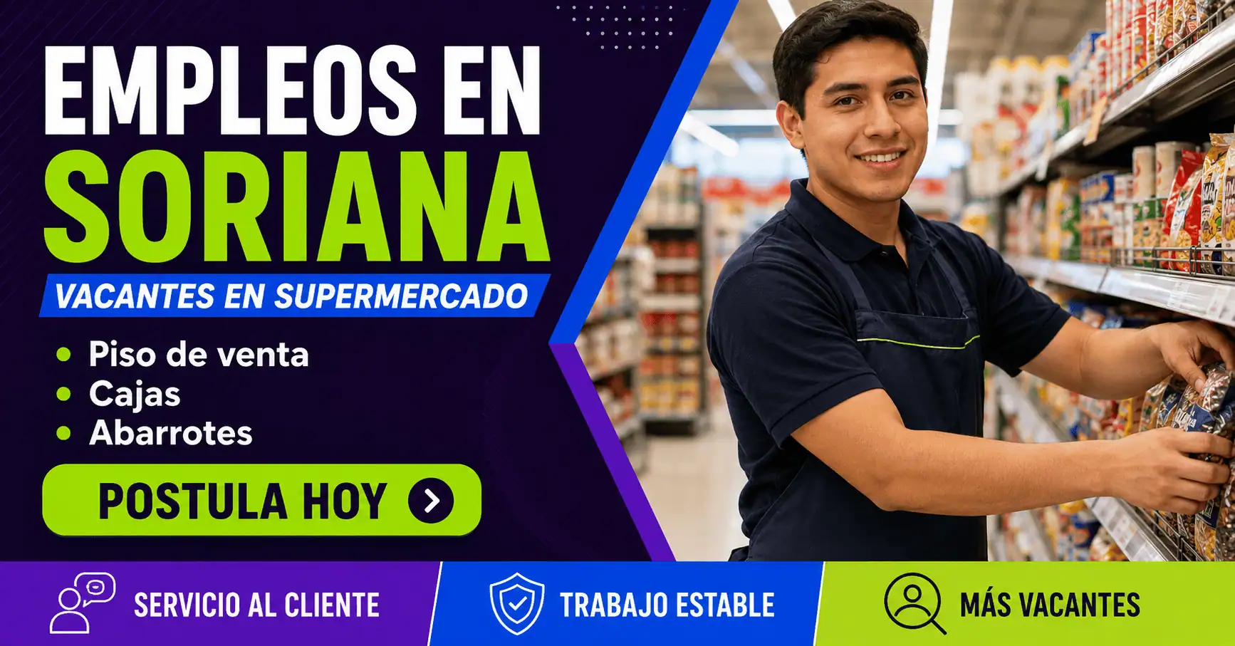 Empleos en Soriana México: supermercado, piso de venta y cajas