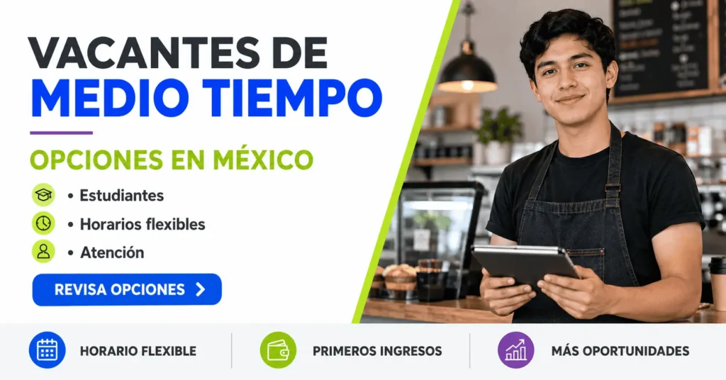 Vacantes de medio tiempo en México: opciones para estudiantes y adultos