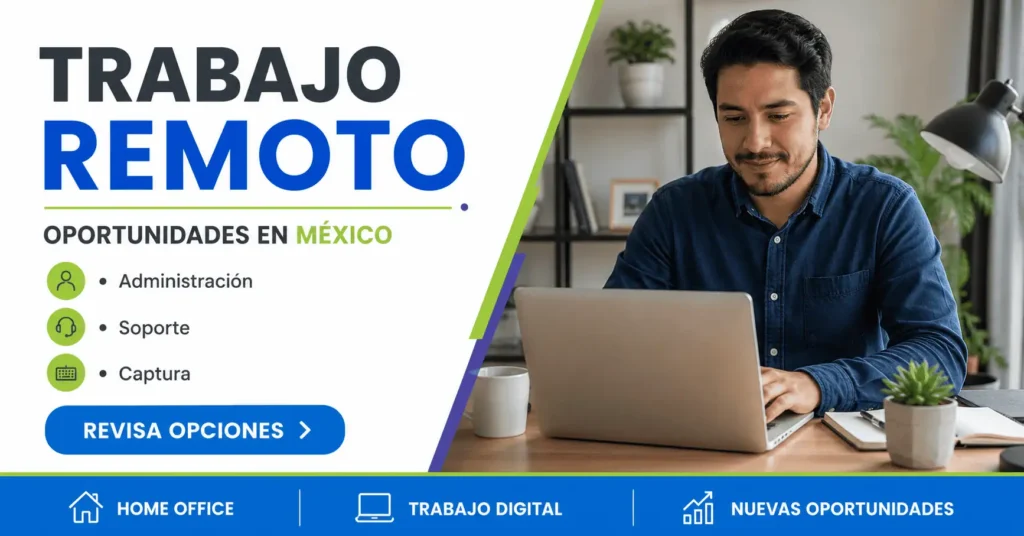 Trabajo remoto en México: perfiles administrativos y soporte online