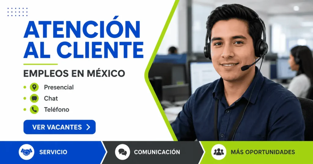Trabajo de atención al cliente en México: presencial, teléfono y chat